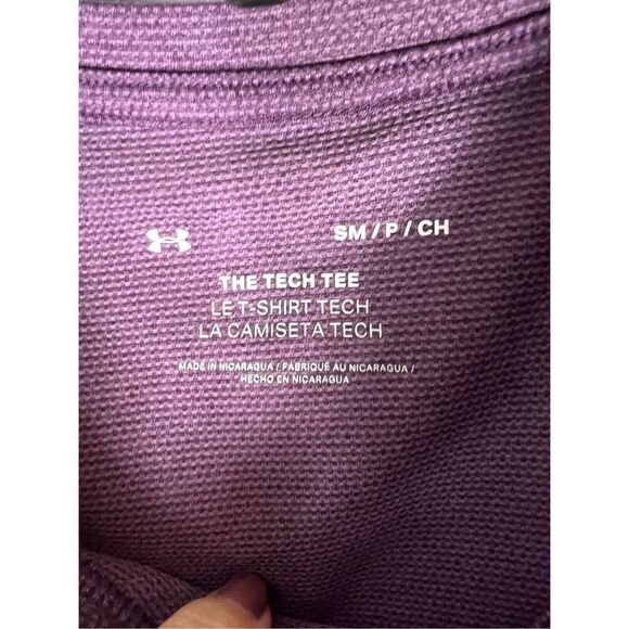 Underarmour Mens The Tech Tee Purple Shirt Size Small - Picture 2 of 4